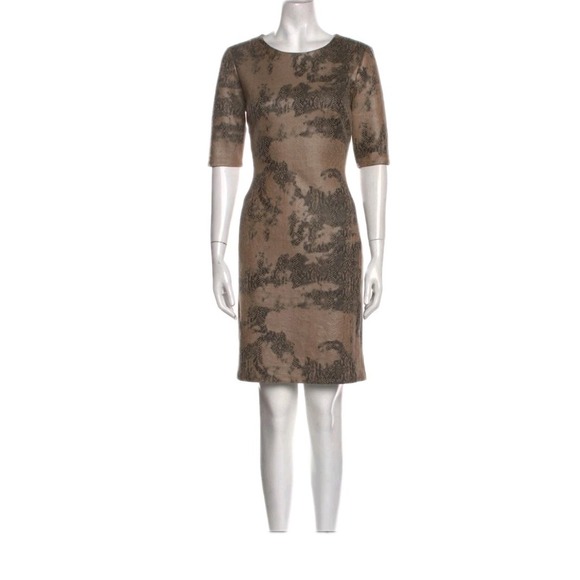 Carmen Marc Valvo Dress Size Large Snake Print Brown And Black - Picture 1 of 9